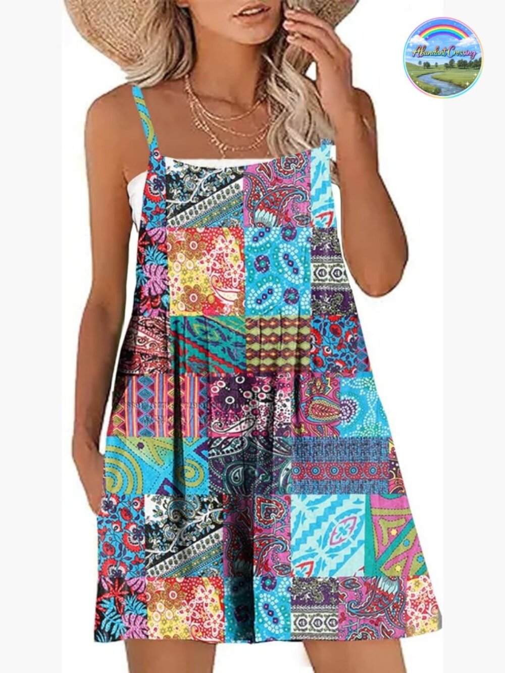 Women's Cotton Loose Fit Romper with Adjustable Straps